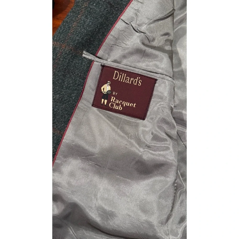 Vintage Red and grayish plaid men's blazer jacket - no size tag fits‎ like large